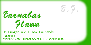 barnabas flamm business card